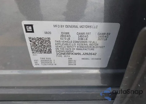 2020 Chevrolet Traverse Fwd Ls z USA, uszkodzony, nr VIN 1GNERFKW9LJ292642